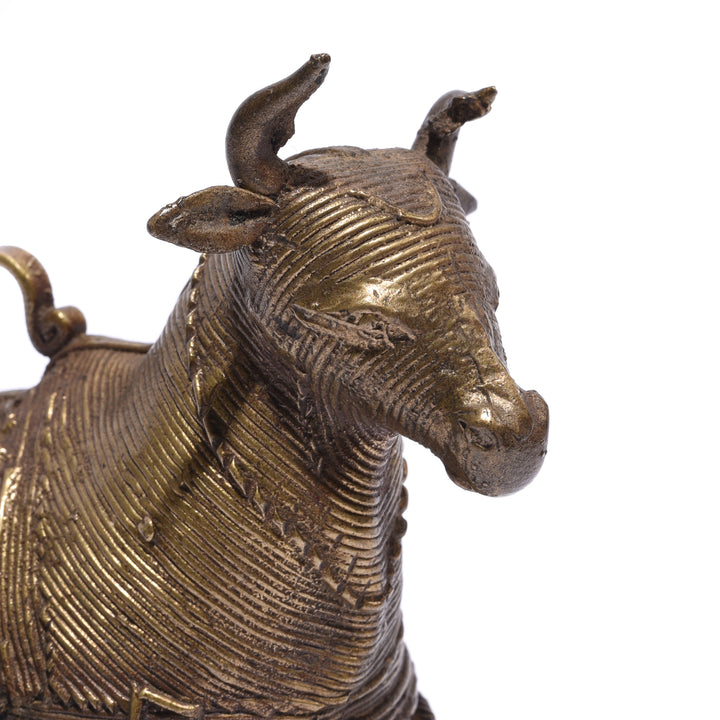 Detail From Brass Dokra Work Cow From Orissa | Indigo Antiques