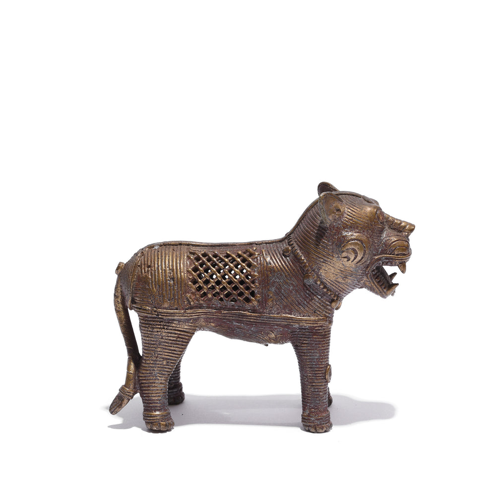 Brass Dokra Work Tiger From Orissa | Indigo Antiques