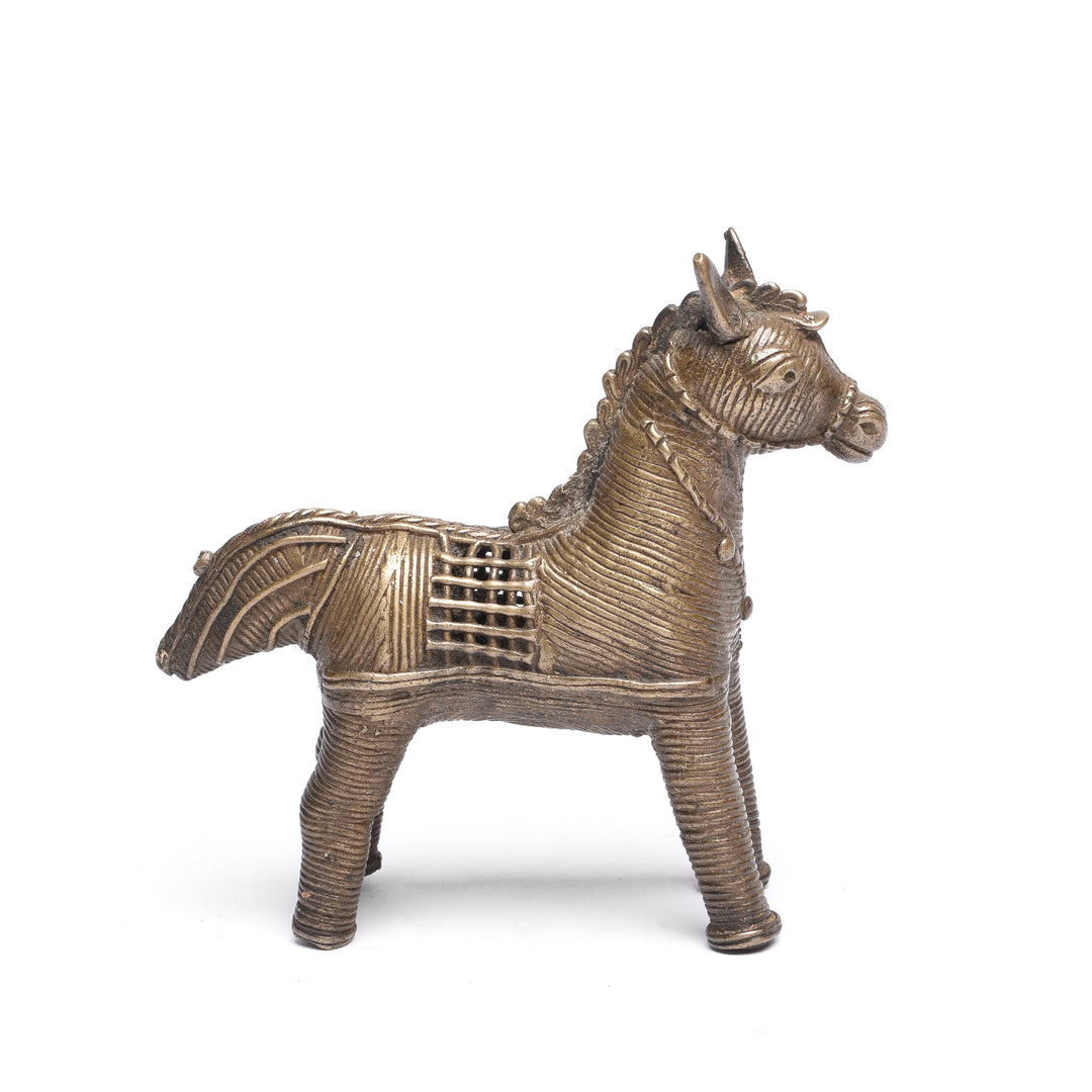 Handmade Brass Horse From Orissa | Indigo Antiques