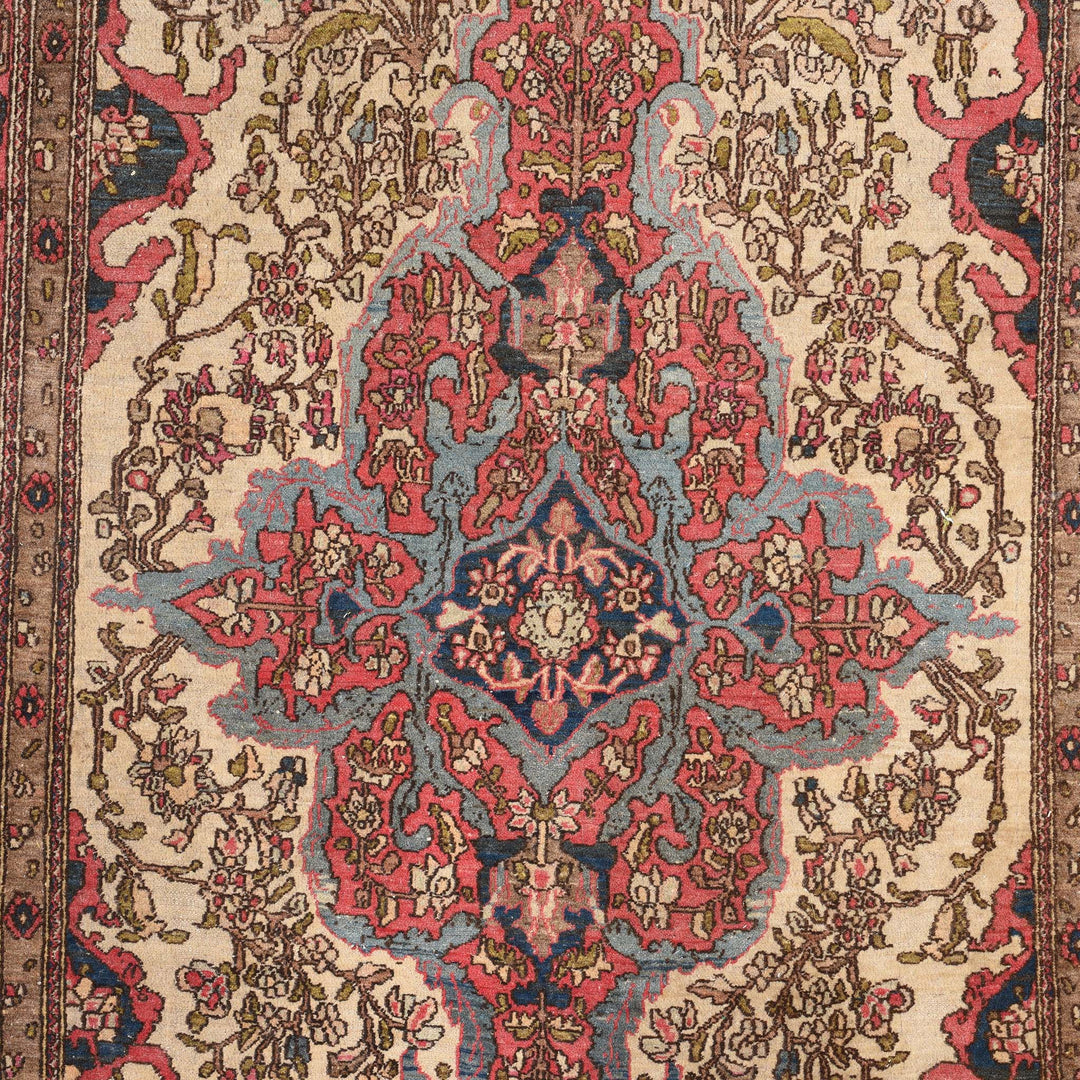Detail From Floral Persian Rug - Ca 60 yrs old - 214 x 131cm | Indigo Antiques