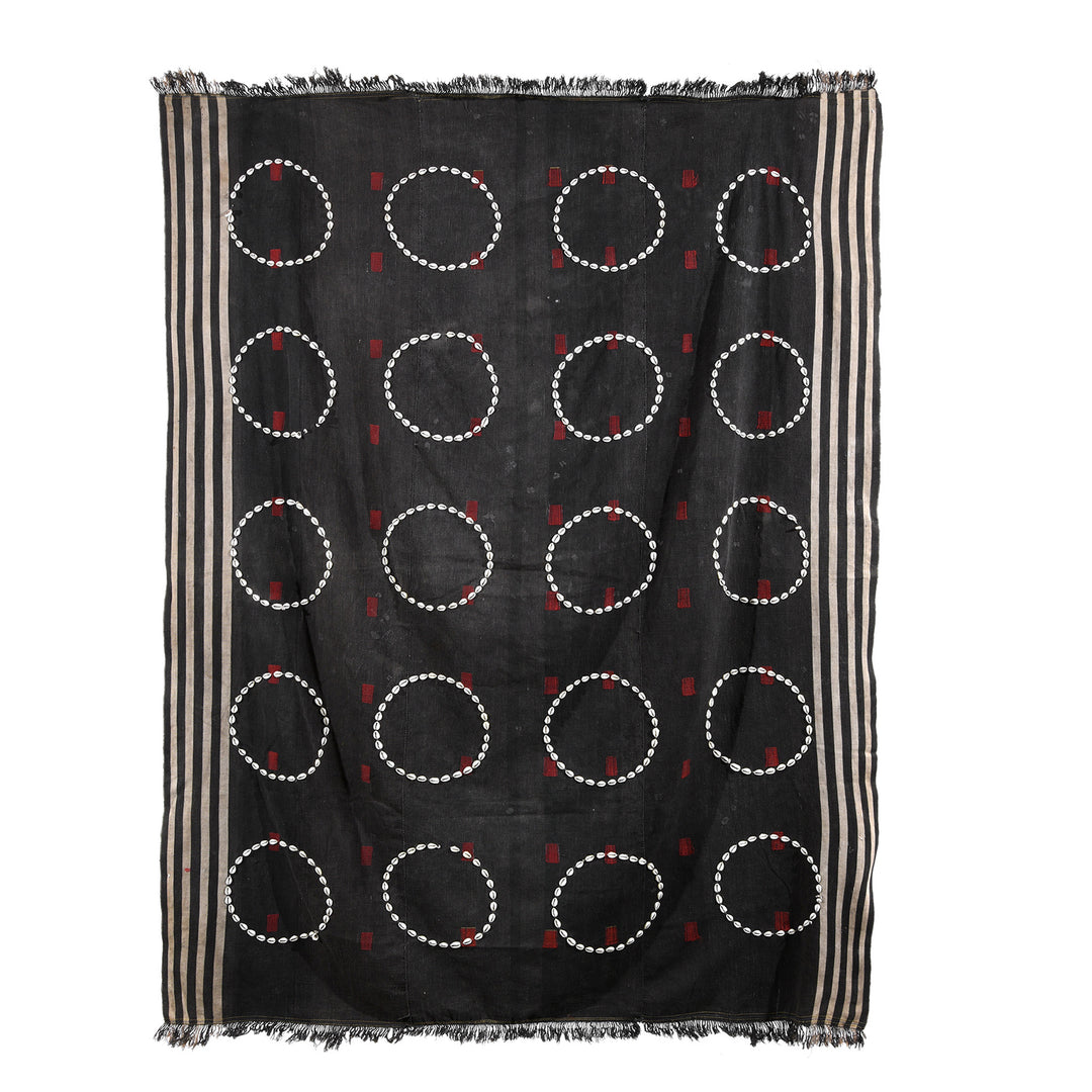 Antique Naga Warrior Shawl With Cowrie Shell Circles - Ca 80 Yrs | Indigo Antiques