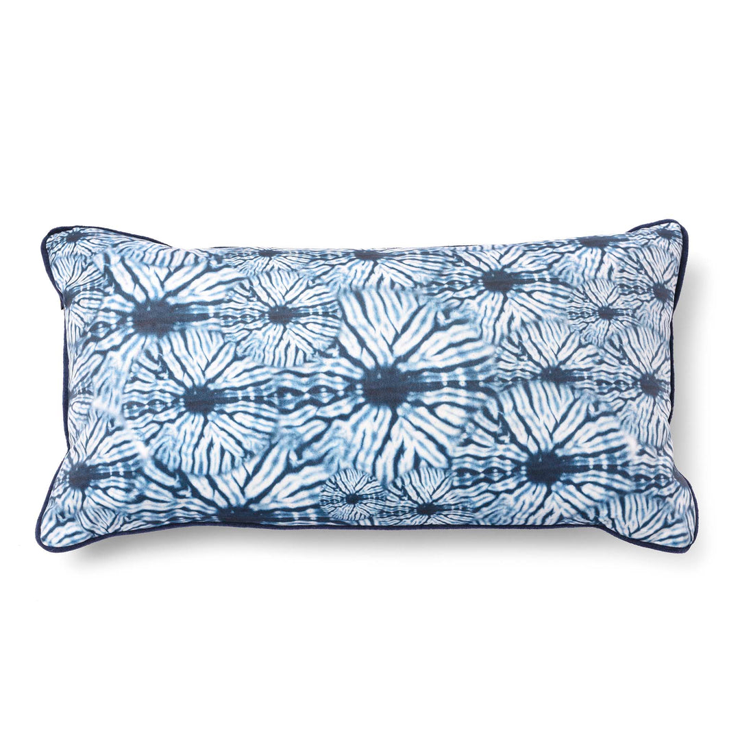 Indigo Itajime Grid Long Cushion | Indigo Antiques