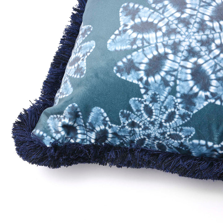 Top Down Corner Detail From Pale Long Cushion | Indigo Antiques