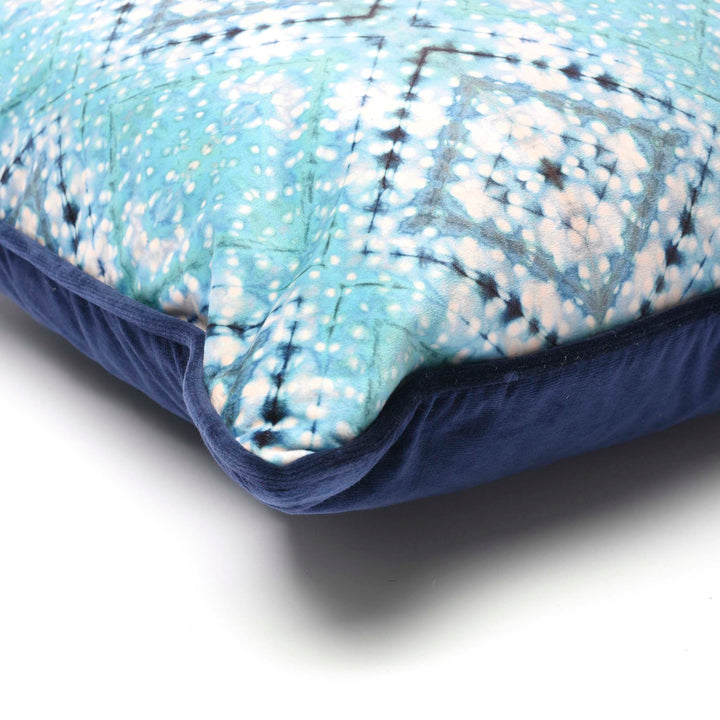 Corner Detail From Turquoise Cushion | Indigo Antiques