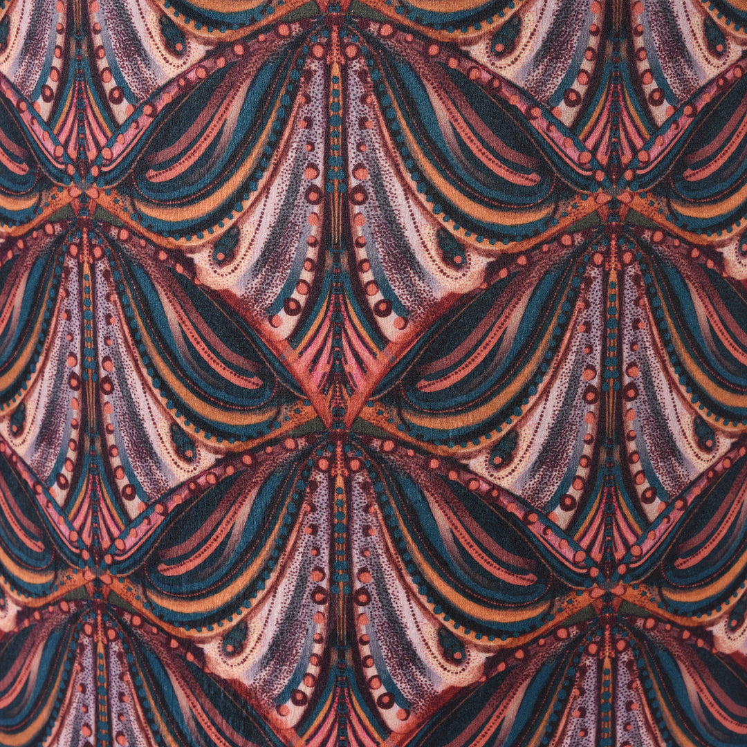 Pattern Detail From Mumbai Deco Drum Lampshade  - Plum | Indigo Antiques