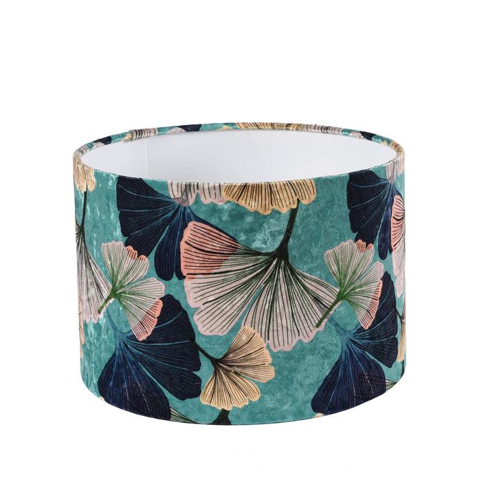 Gingko Drum Lampshade Blue - Various Sizes | Indigo Antiques