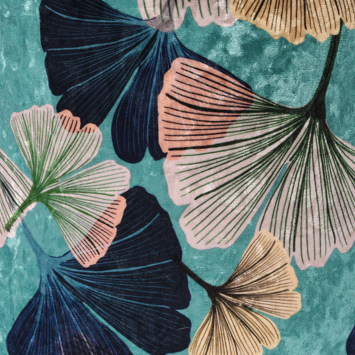 Detail Of Gingko Drum Lampshade Blue - Various Sizes | Indigo Antiques