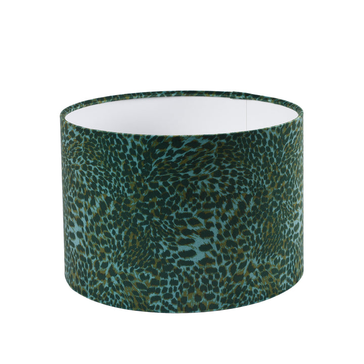 Leopard Drum Lampshade - Green - Various Sizes | Indigo Antiques