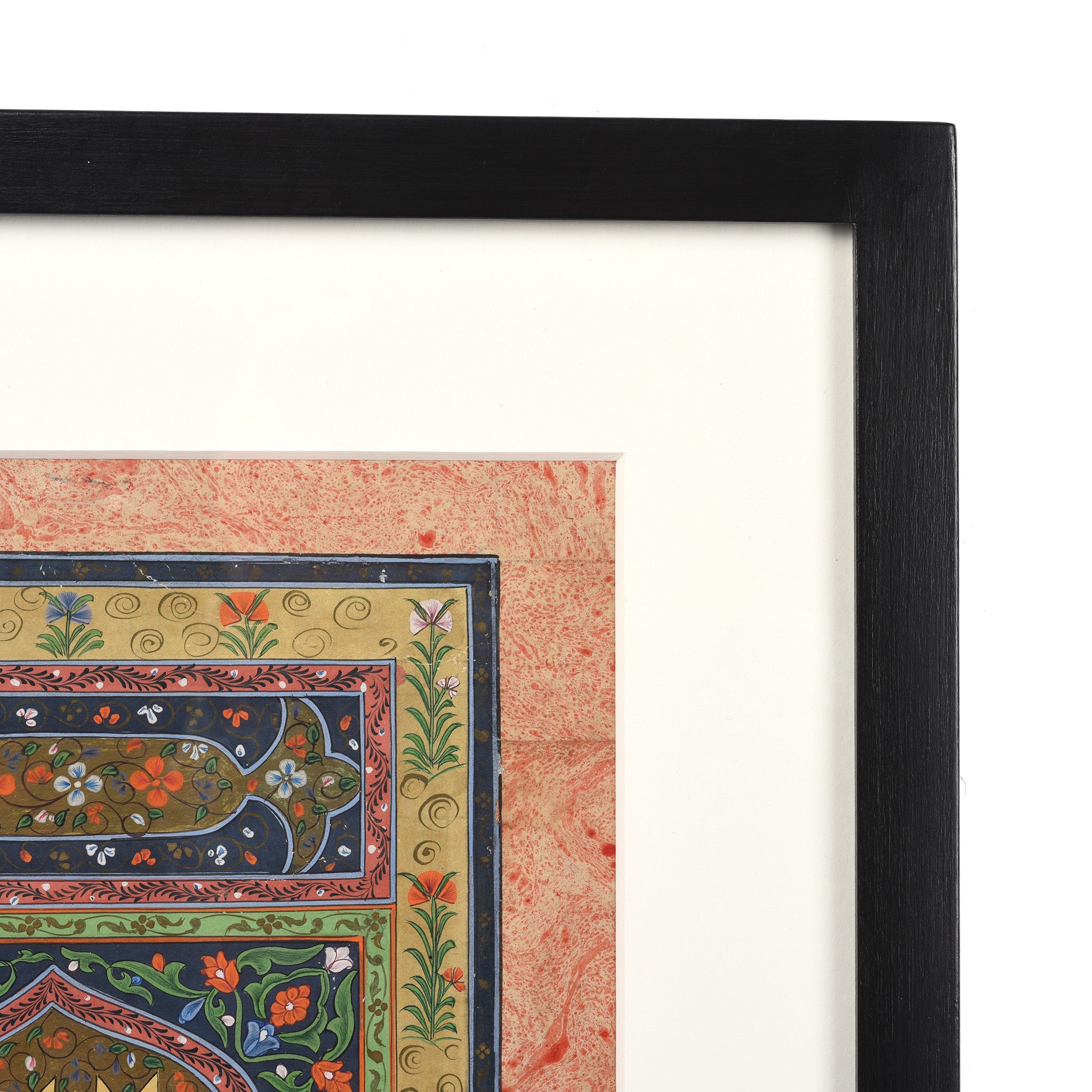 Framed Calligraphy Book Page | Indigo Antiques