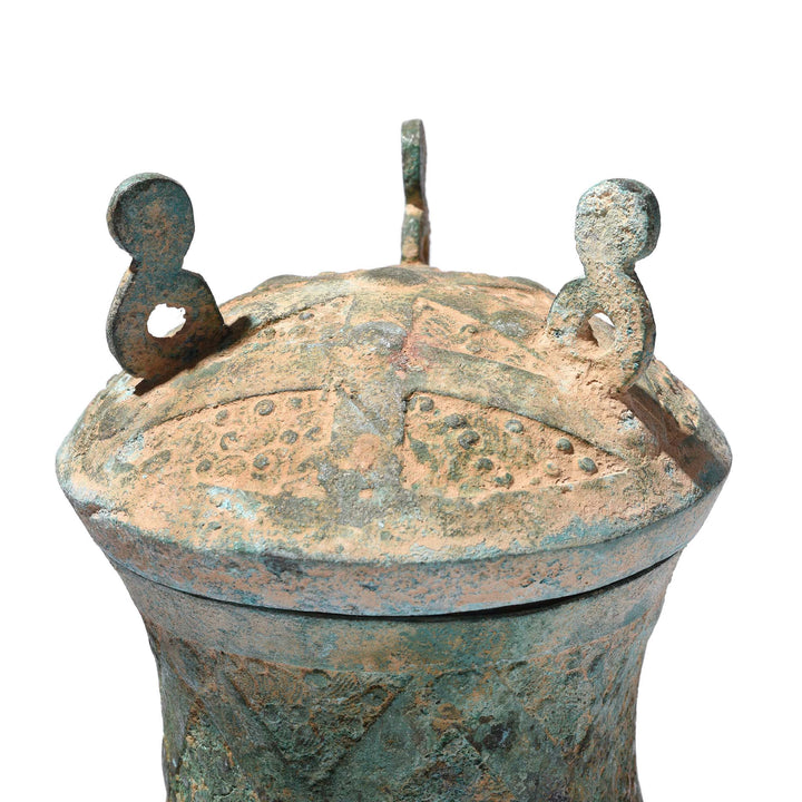 Detail From Reproduction Verdigris Bronze Vessel - Han Dynasty Style | Indigo Antiques