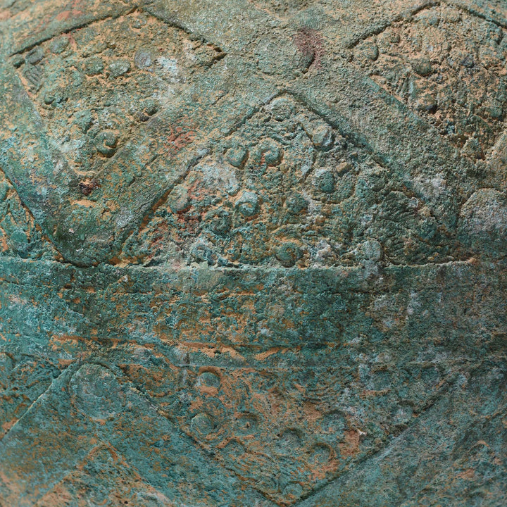 Detail From Reproduction Verdigris Bronze Vessel - Han Dynasty Style | Indigo Antiques