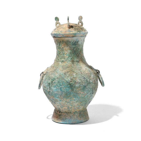 Reproduction Verdigris Bronze Vessel - Han Dynasty Style