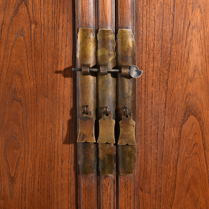Latch Detail From Elm Ming Style Cabinet - 19thC | Indigo Antiques