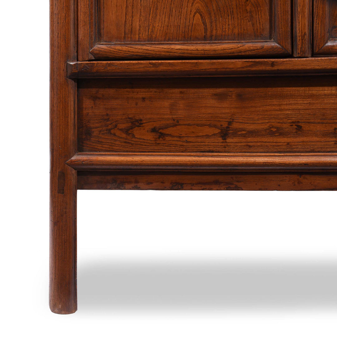 Leg Detail From Elm Ming Style Cabinet - 19thC | Indigo Antiques