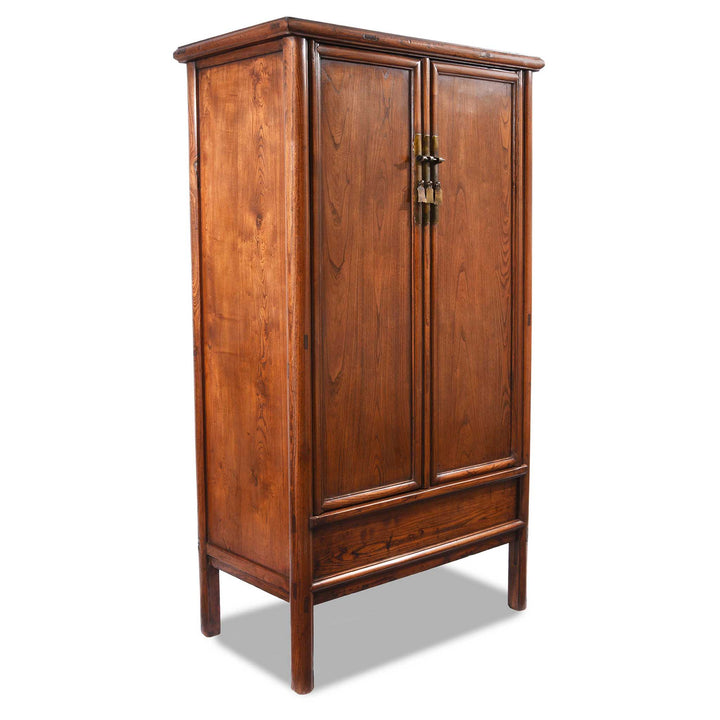 Angled View Of Elm Ming Style Cabinet - 19thC | Indigo Antiques