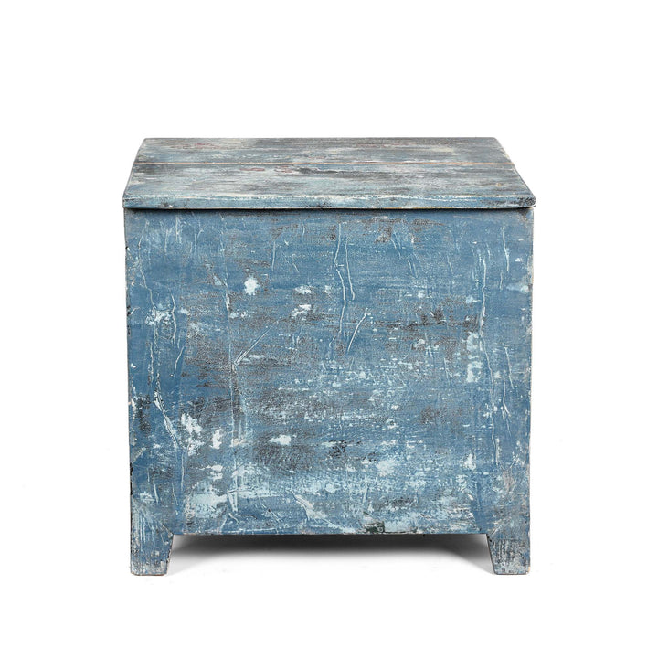 Painted Blue Storage Chest from Mongolia - Early 20thC | Indigo Antiques