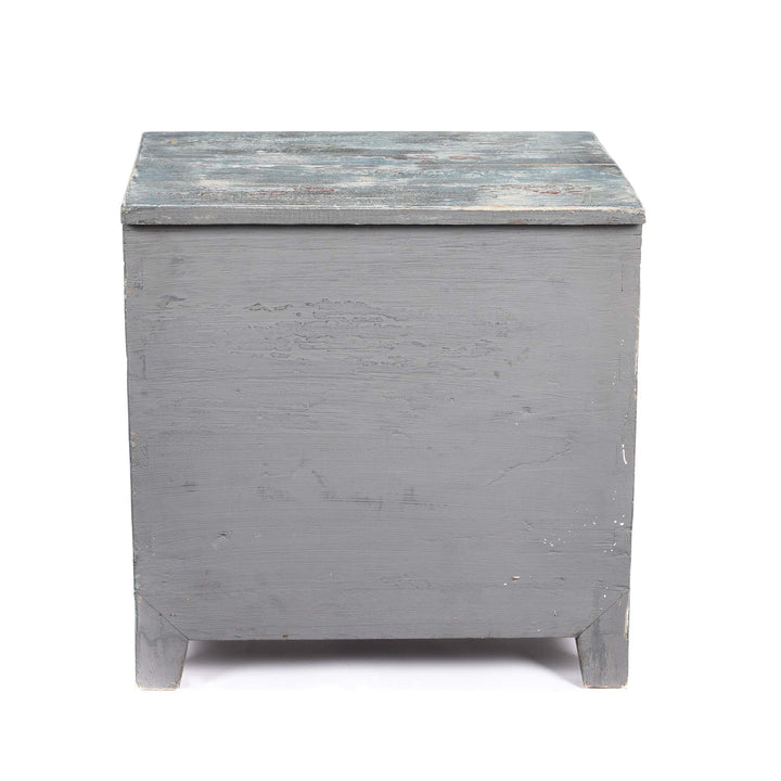 Reverse Of Painted Blue Storage Chest from Mongolia - Early 20thC | Indigo Antiques