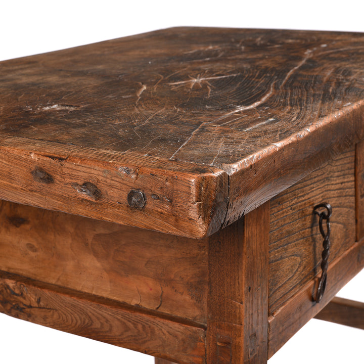 Corner View Of Rustic Countryside Wine Table from China - 19thC | Indigo Antiques