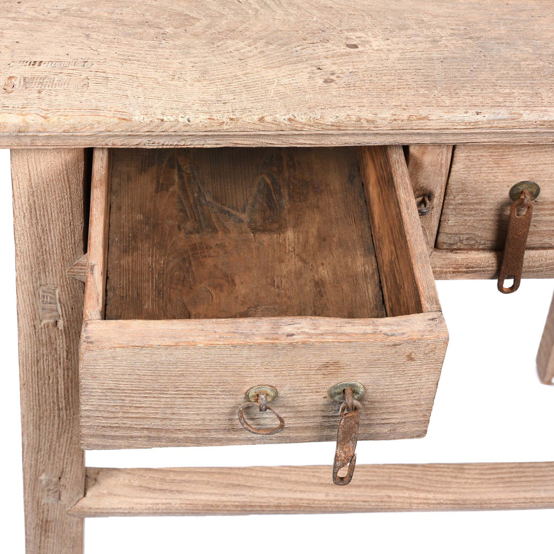 Rustic Countryside 2 Drawer Wine Table from Shanxi - 19thC | Indigo Antiques