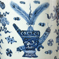 Blue & White Porcelain Umbrella Stand - Lucky Symbols