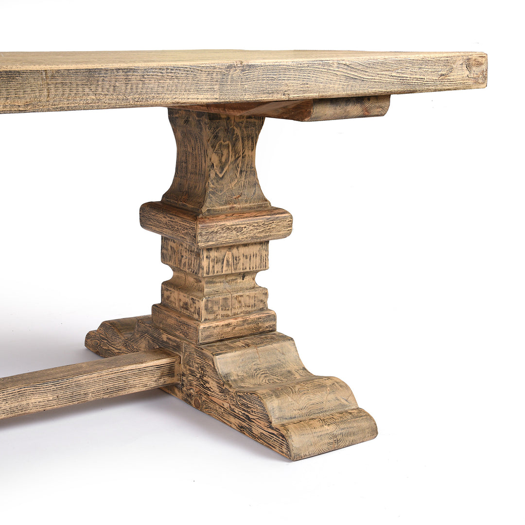 Leg Detail From Regency Style Dining Table - Made From Old Poplarwood | Indigo Antiques