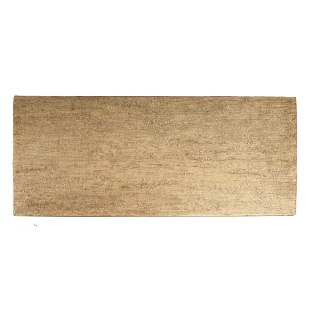 Top Down View Of Regency Style Dining Table - Made From Old Poplarwood | Indigo Antiques