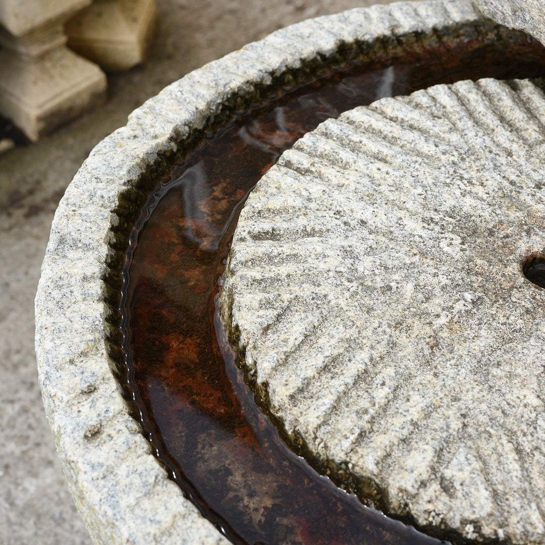Water Feature Made From 19thC Chinese Mill Stones | Indigo Antiques