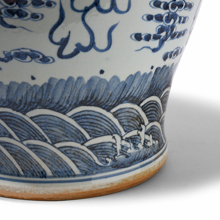 Detail From Blue & White Porcelain Vase - Dragon Design (Med) | Indigo Antiques