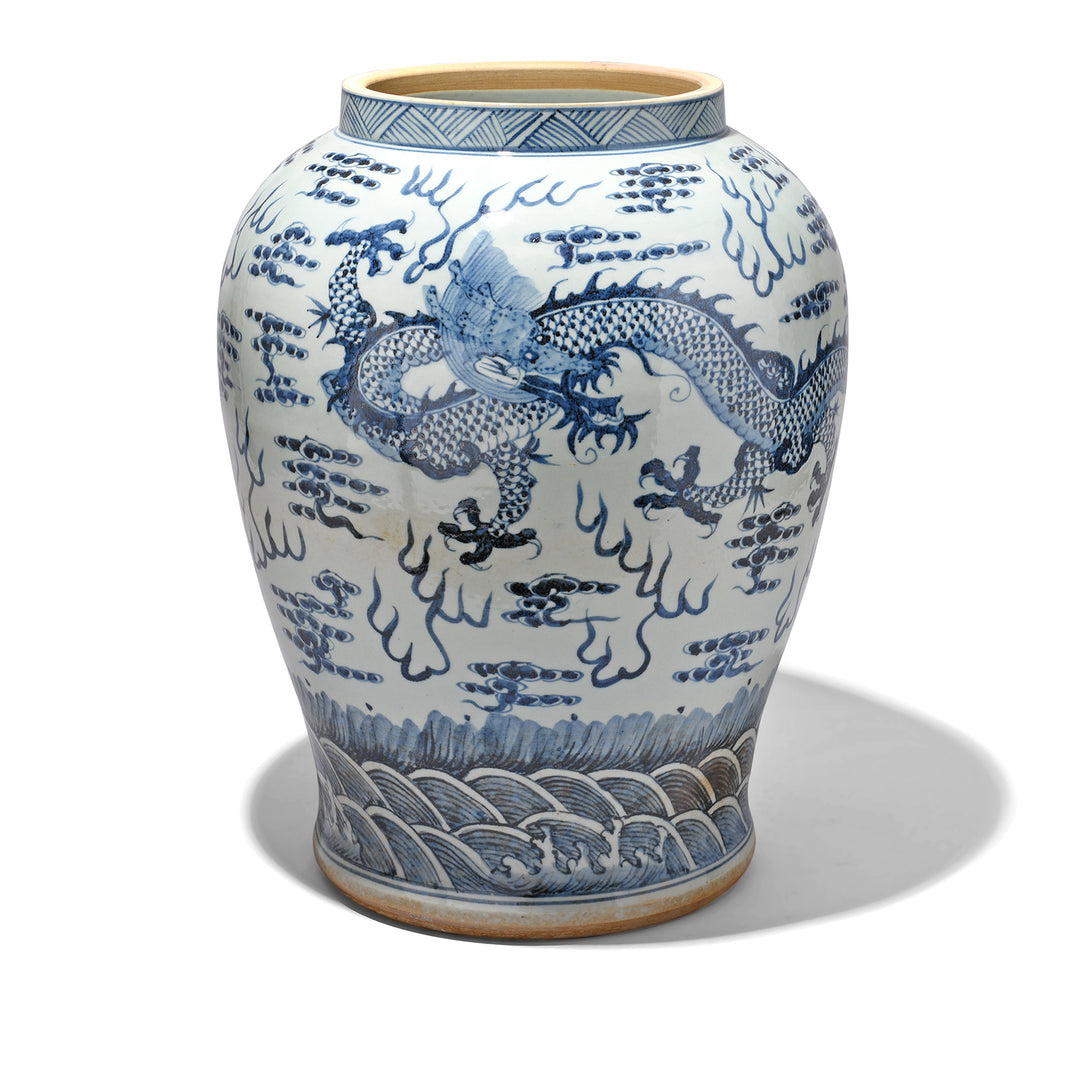 Reproduction Chinese Blue & White Porcelain Dragon Vase | Indigo Antiques