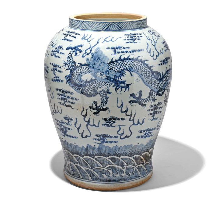 Reproduction Chinese Blue & White Porcelain Dragon Vase | Indigo Antiques