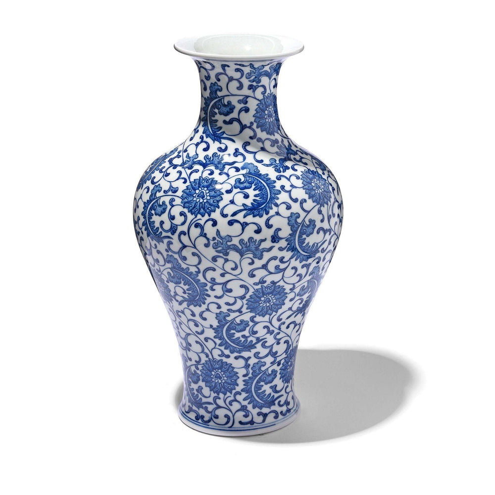 Porcelain Vase - Blue & White  Chrysanthemum Design | Indigo Antiques