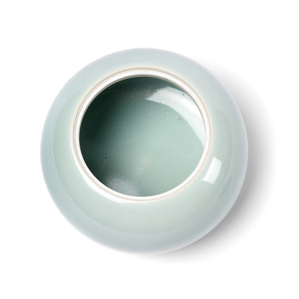 Celadon Glazed Porcelain Bowl With Lid