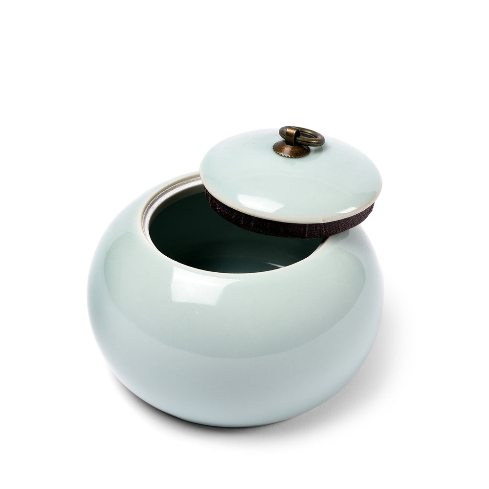 Porcelain Bowl With Lid -  Celadon Glaze | Indigo Antiques