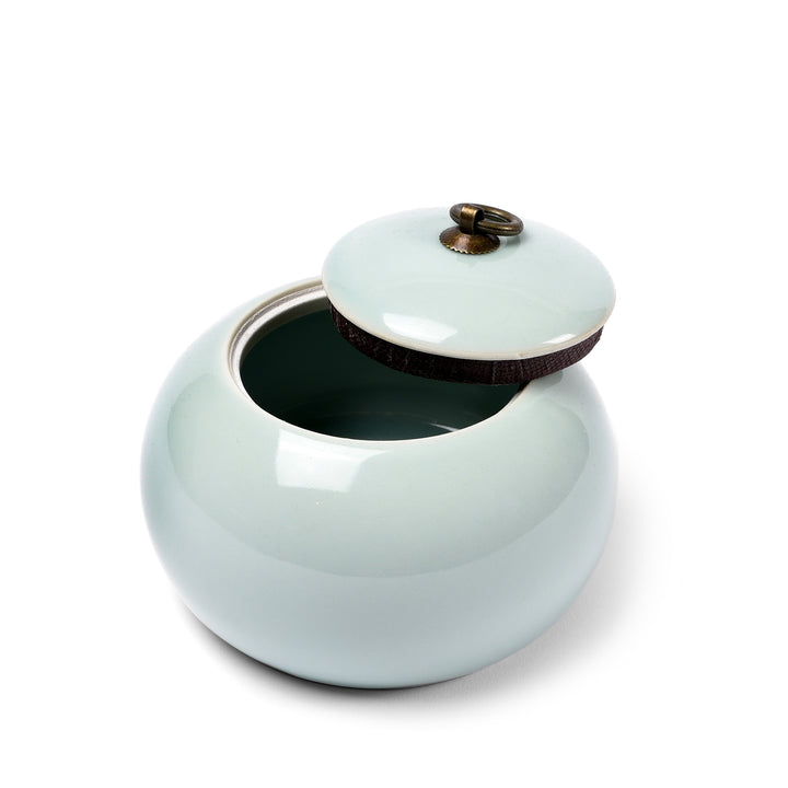 Porcelain Bowl With Lid -  Celadon Glaze | Indigo Antiques