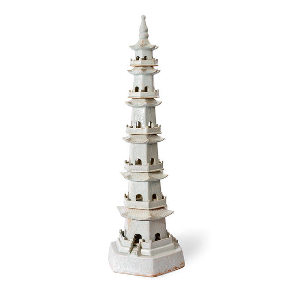 Celadon Glazed Porcelain Pagoda - Song Dynasty Style