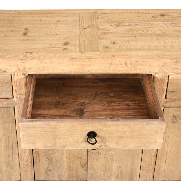 Drawer View Of Vintage Sideboard From Mongolia With Drawers - Ca 1930's | Indigo Antiques