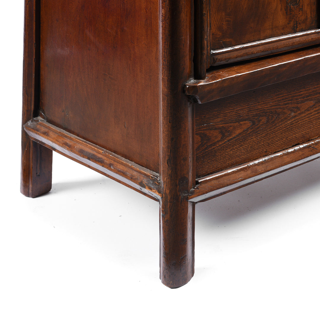 Leg Detail From Antique Tapered Cypress wood Cabinet - 19thC | Indigo Antiques