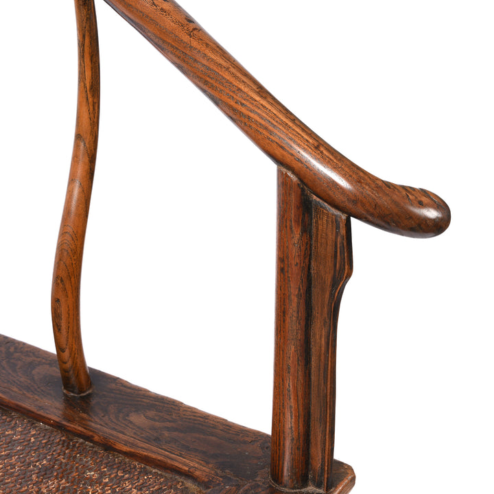 Arm Rest Detail From Chinese Elm Horseshoe Chair - Late 19thC | Indigo Antiques