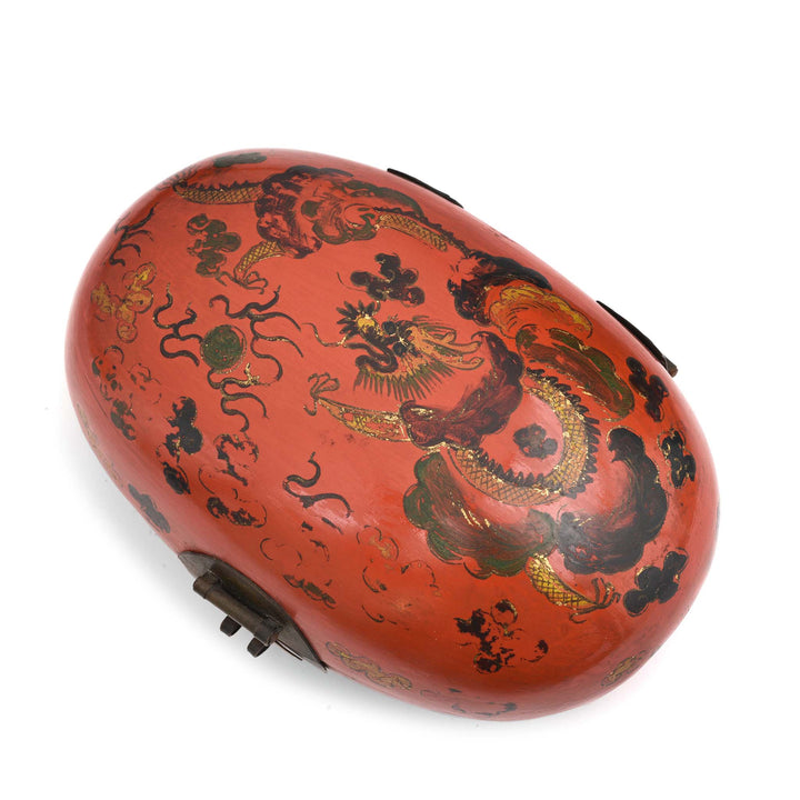 Top Down View From Vintage Lacquer Jewellery Box From Peking | Indigo Antiques