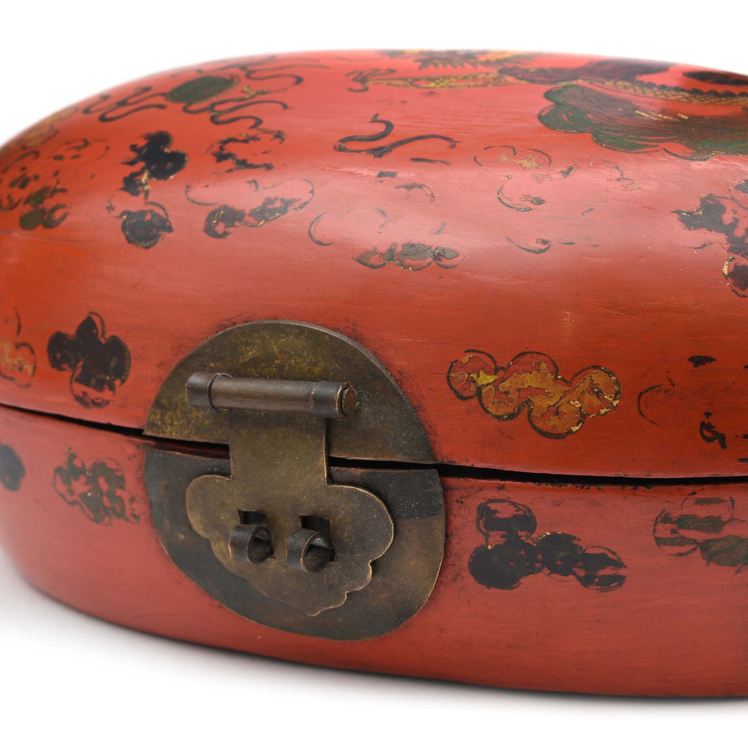 Latch Detail From Vintage Lacquer Jewellery Box From Peking | Indigo Antiques