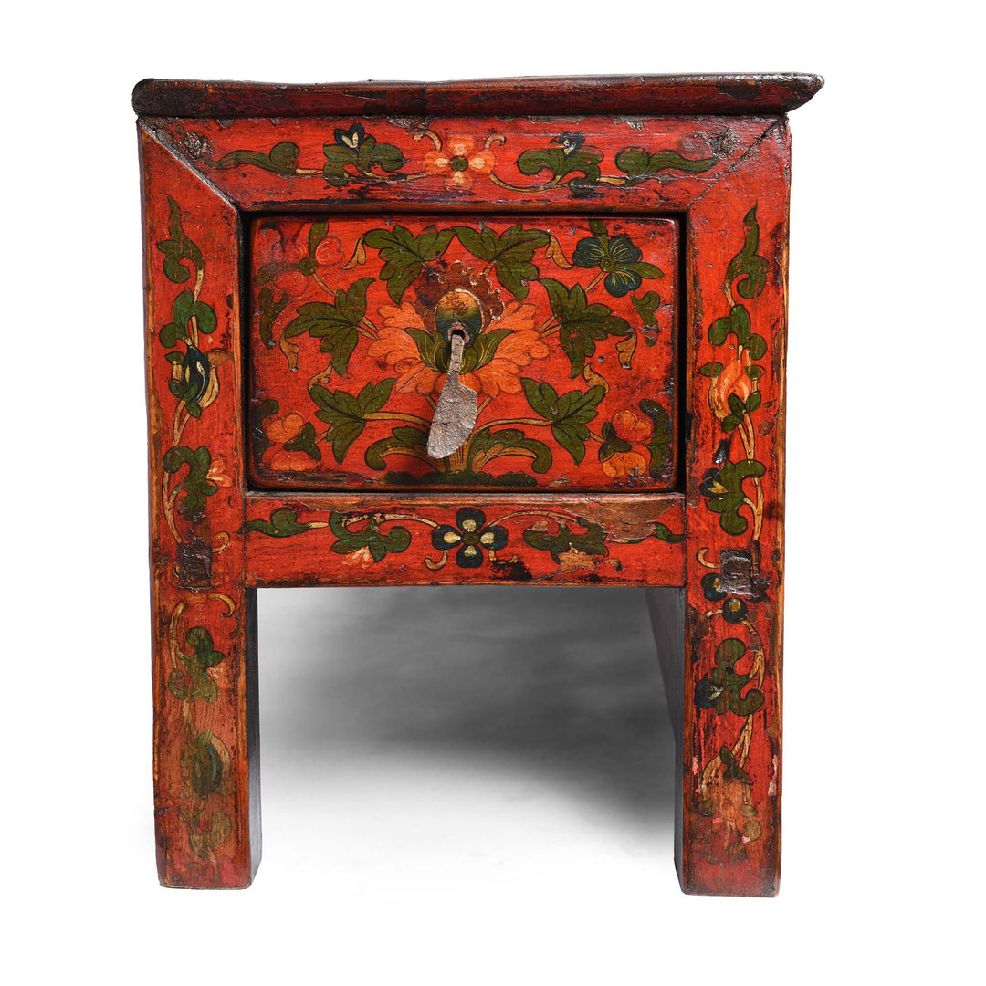 End View Of Antique Painted Tibetan Choksar - 19thC | Indigo Antiques