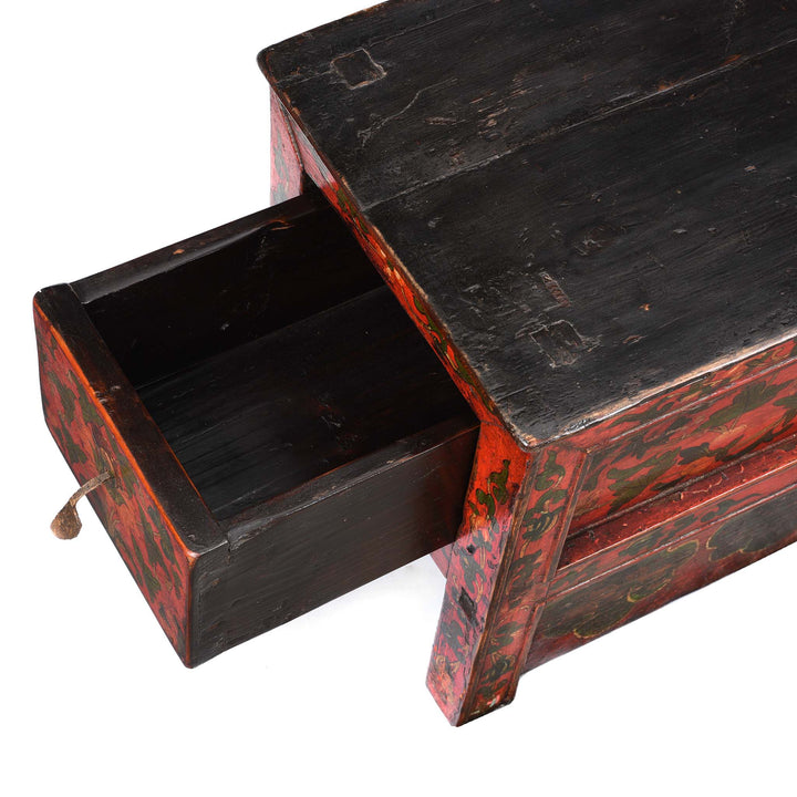 Drawer Interior From Antique Painted Tibetan Choksar - 19thC | Indigo Antiques