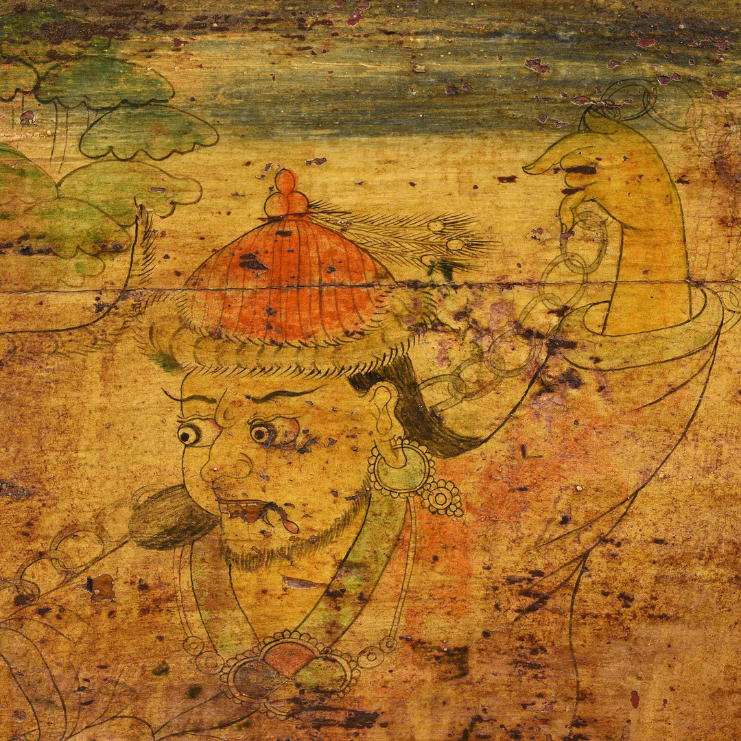 Figure Detail From Painted Tibetan Chest - Late 19thC | Indigo Antiques
