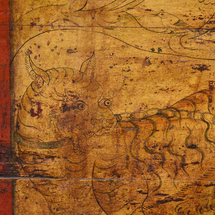 Tiger Detail From Painted Tibetan Chest - Late 19thC | Indigo Antiques