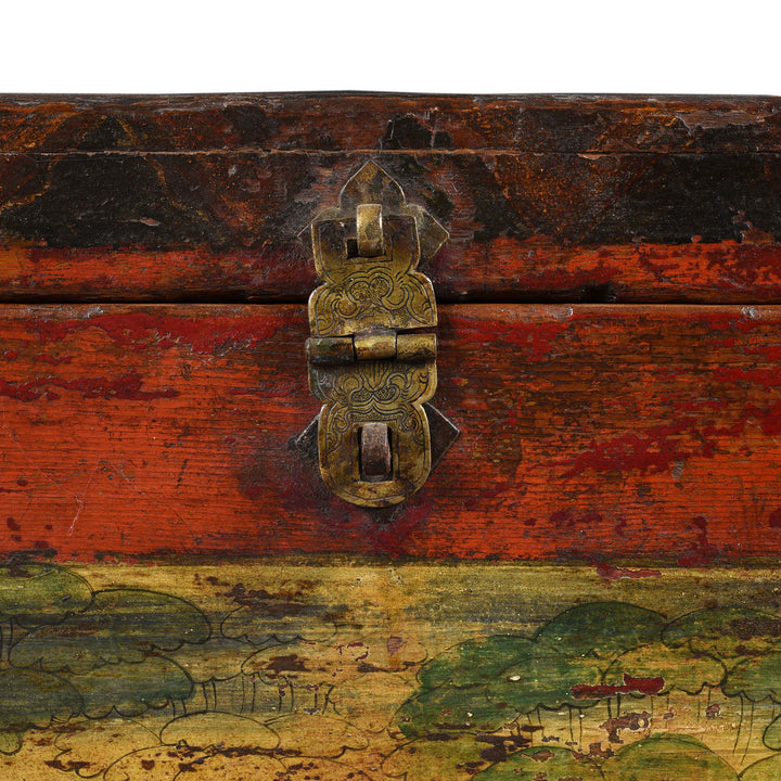 Latch Detail From Painted Tibetan Chest - Late 19thC | Indigo Antiques