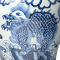 Blue & White Porcelain Temple Jar - Qilin Design