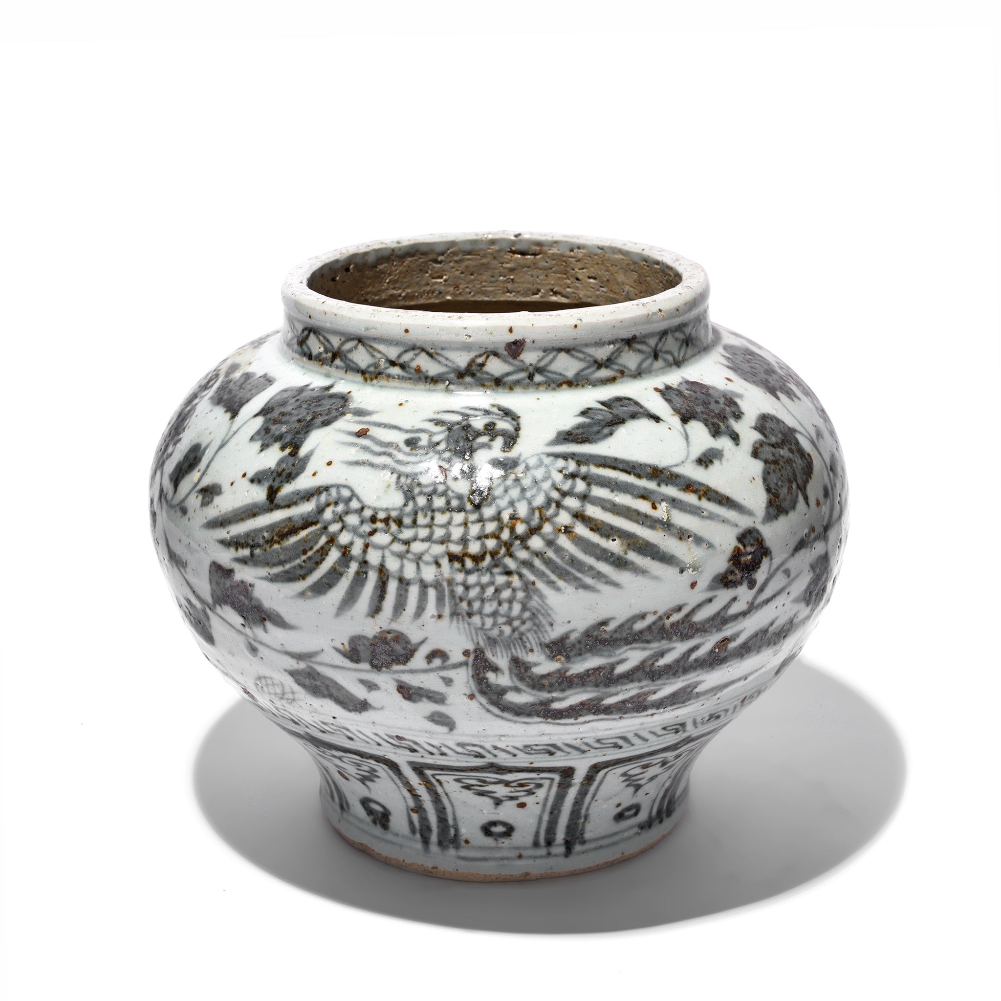 Blue & White Porcelain Jardinière - Trailing Peony Design | Indigo Antiques