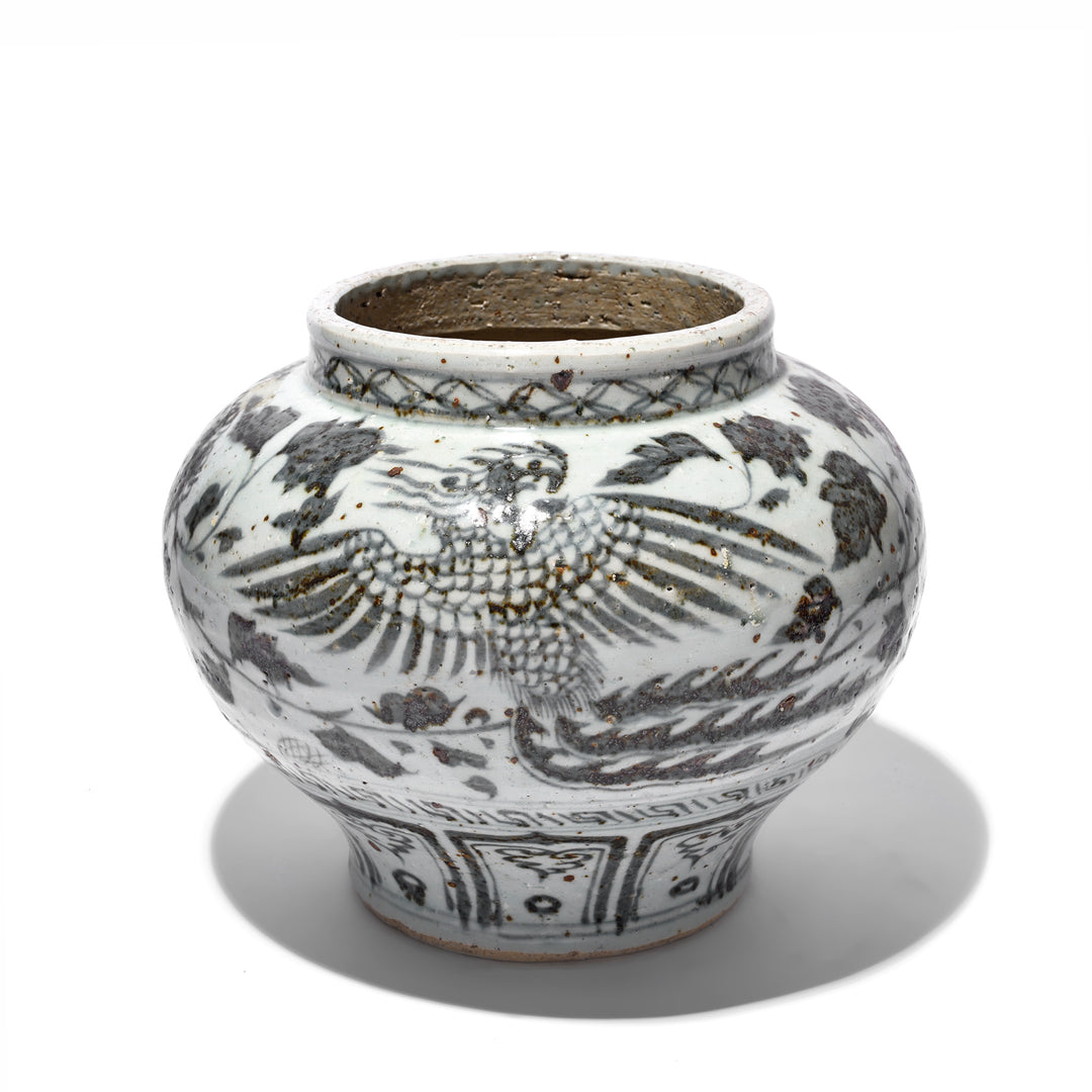Blue & White Porcelain Jardinière - Trailing Peony Design | Indigo Antiques