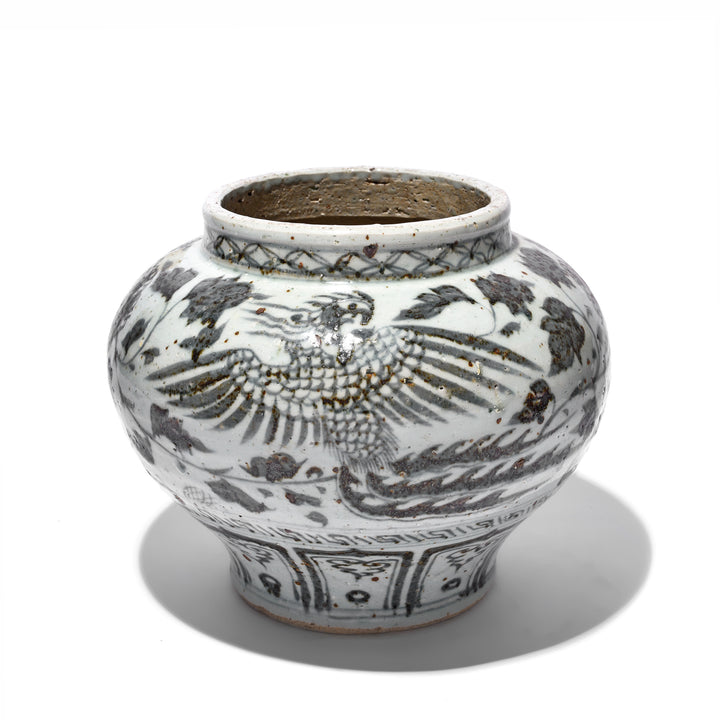 Blue & White Porcelain Jardinière - Trailing Peony Design | Indigo Antiques