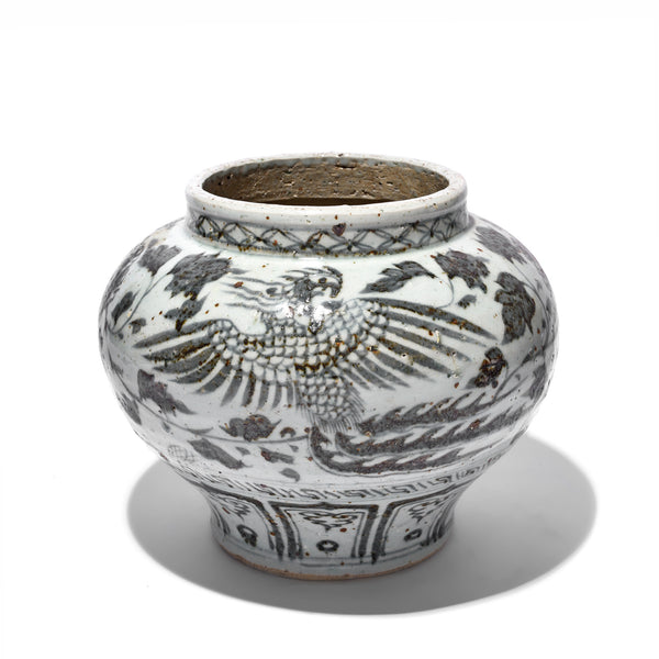 Blue & White Porcelain Jardinière - Trailing Peony Design